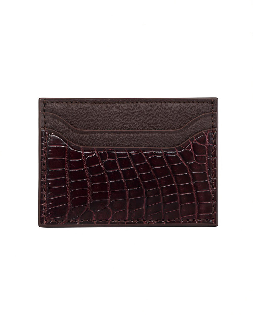 Alligator Pocket Cardholder (Burgundy/ Bourgogne Chèvre)