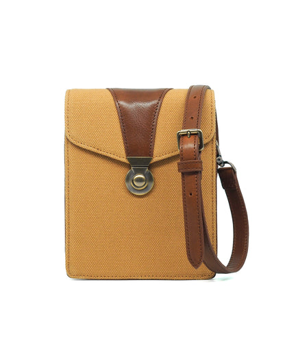 Explorer Canvas Crossbody (Sand/ Cognac)