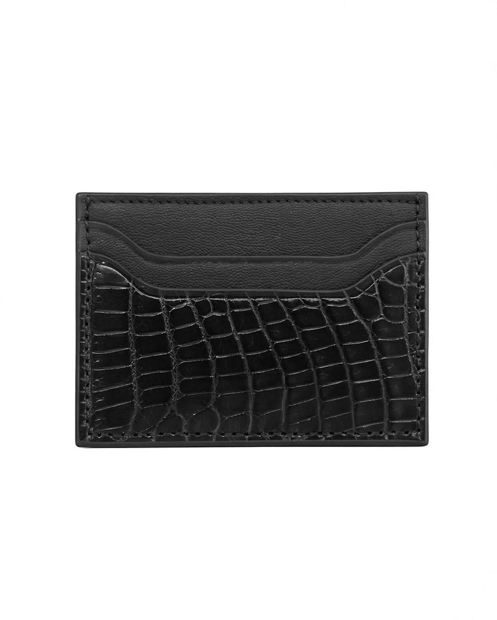 Alligator Pocket Cardholder (Black/ Noir Chèvre)