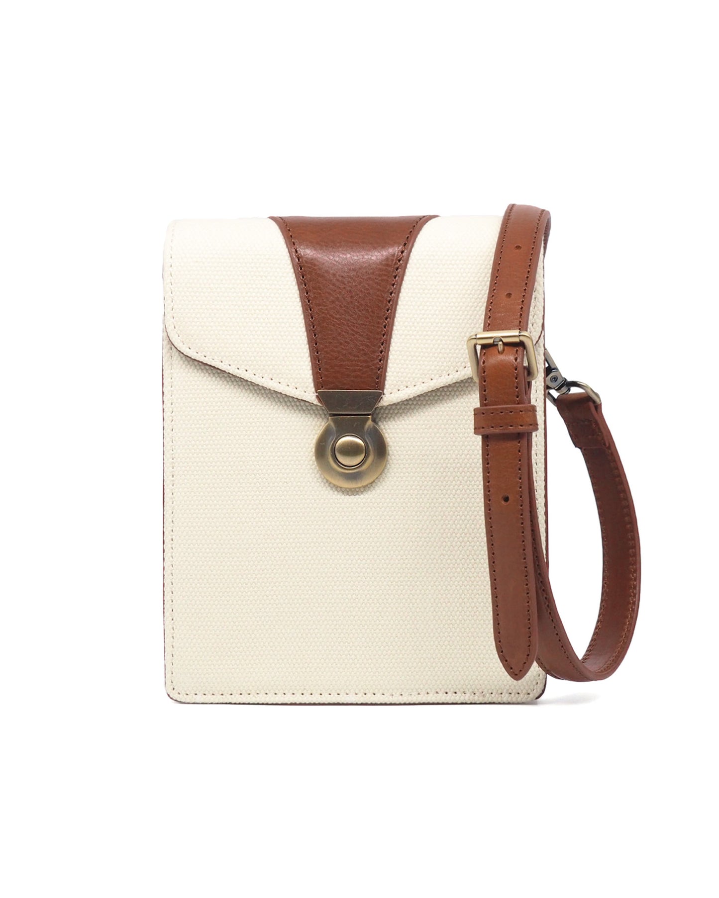 Explorer Canvas Crossbody (Ivory/ Cognac)