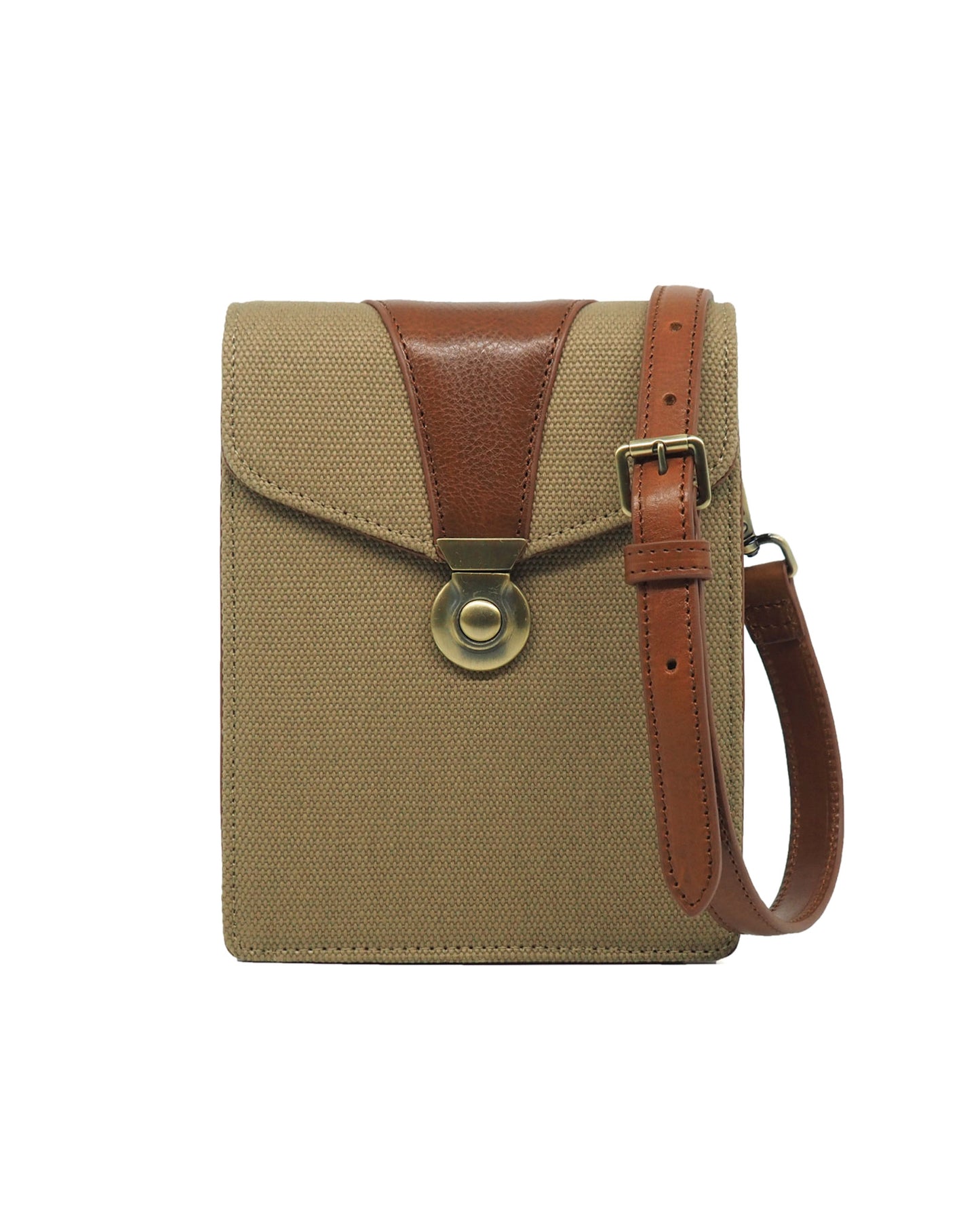 Explorer Canvas Crossbody (Olive Green/ Cognac)