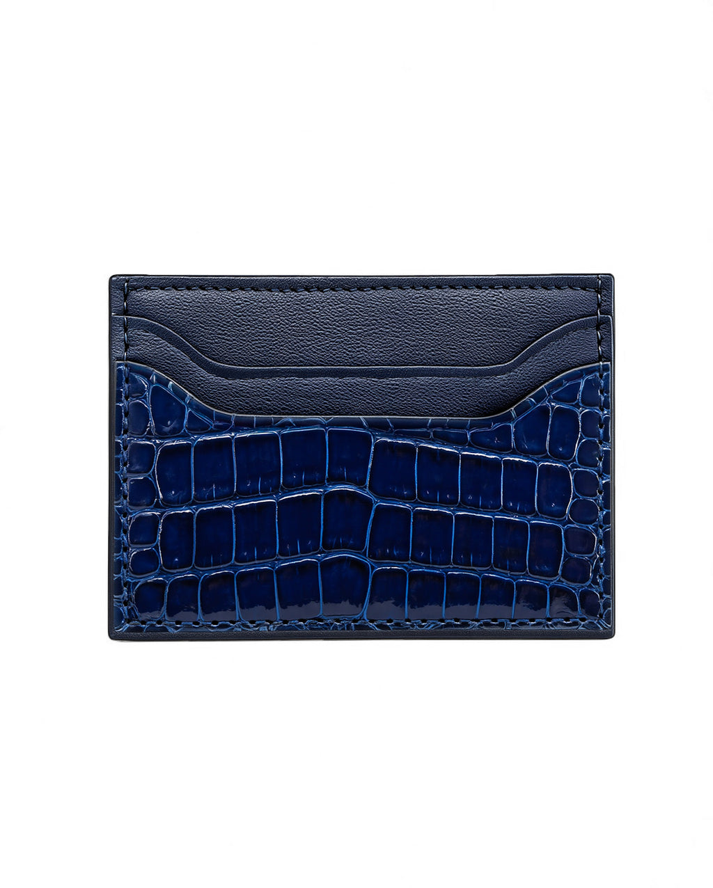 Alligator Pocket Cardholder (Bleu Electrique/ Bleu Abysse Chèvre)