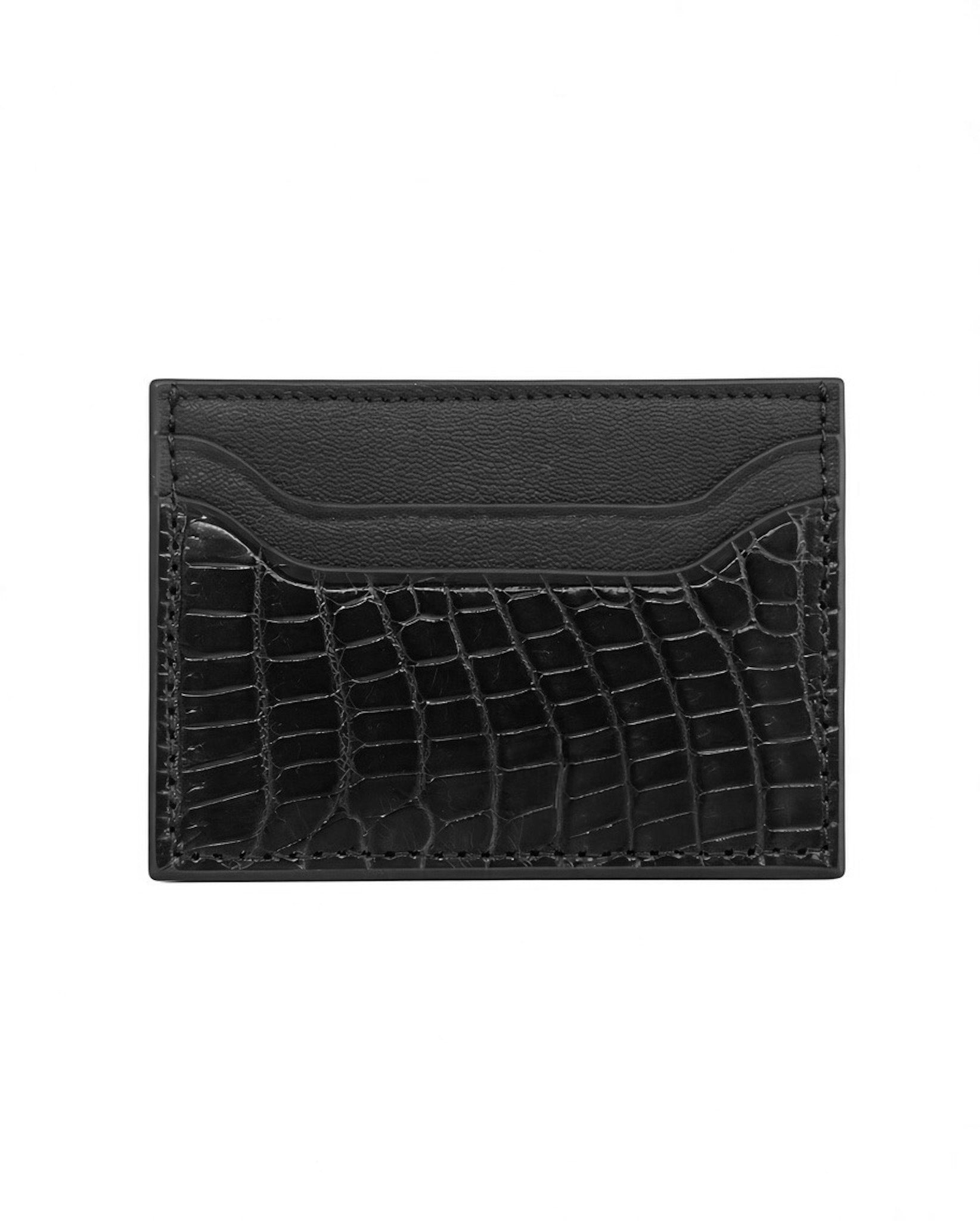 Alligator Pocket Cardholder (Black/ Noir Chèvre)