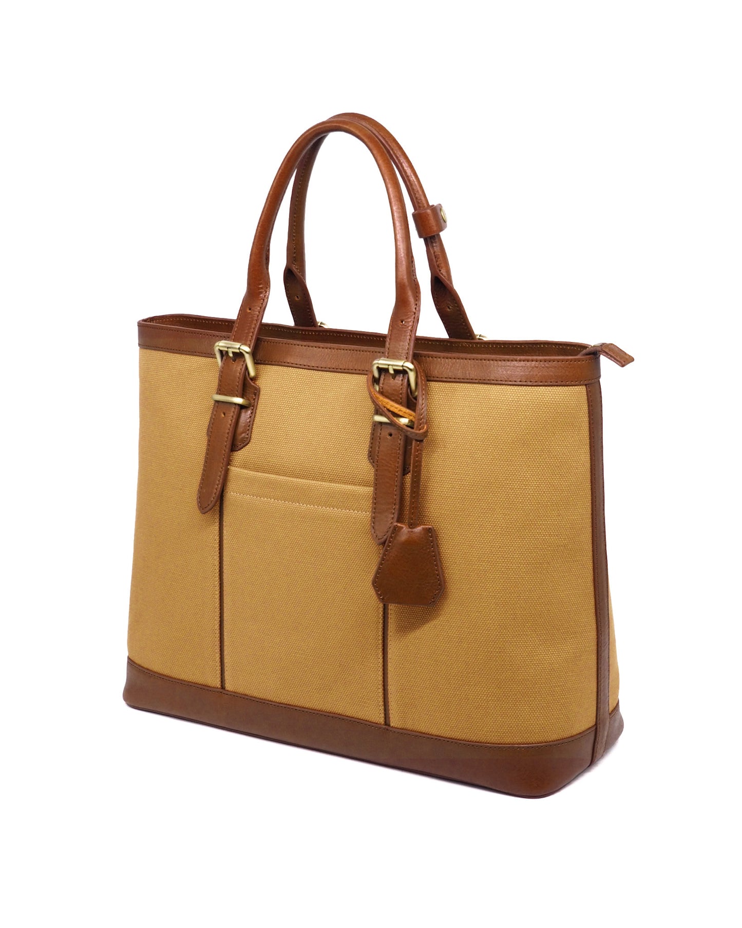 Heavy-Weight Canvas Traveller Tote (Sand/ Cognac)