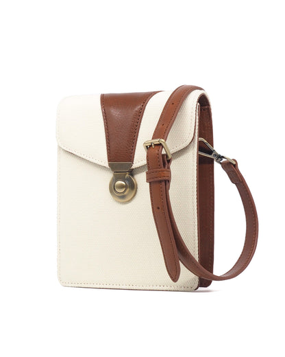 Explorer Canvas Crossbody (Ivory/ Cognac)