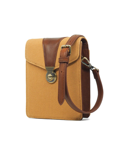 Explorer Canvas Crossbody (Sand/ Cognac)