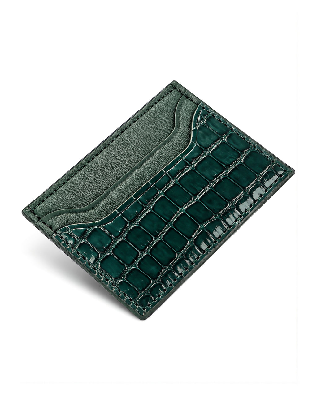 Alligator Pocket Cardholder (Emerald/ Vert Anglais Chèvre)
