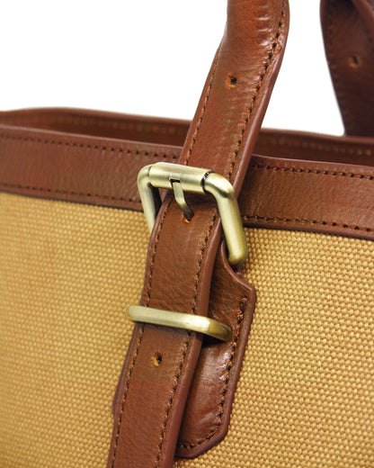 Heavy-Weight Canvas Traveller Tote (Sand/ Cognac)