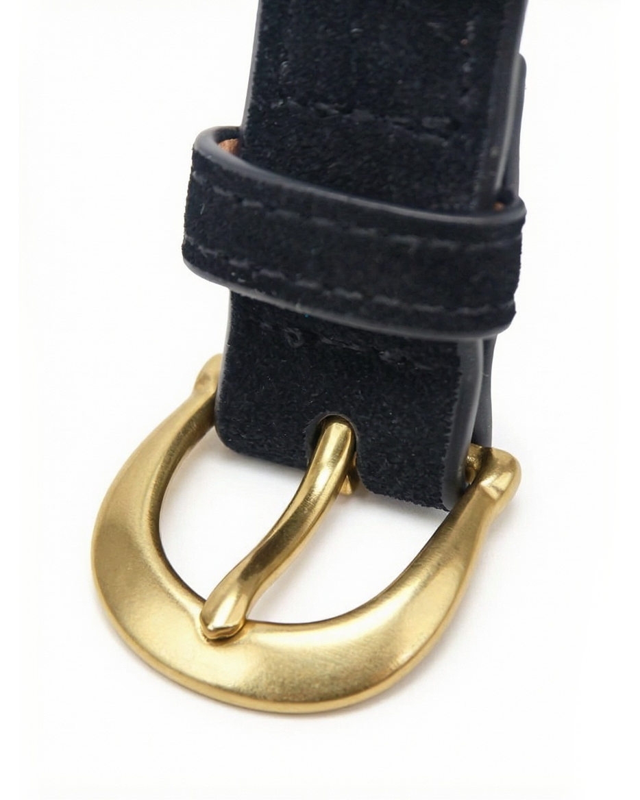 Horseshoe Suede Belt (Black)