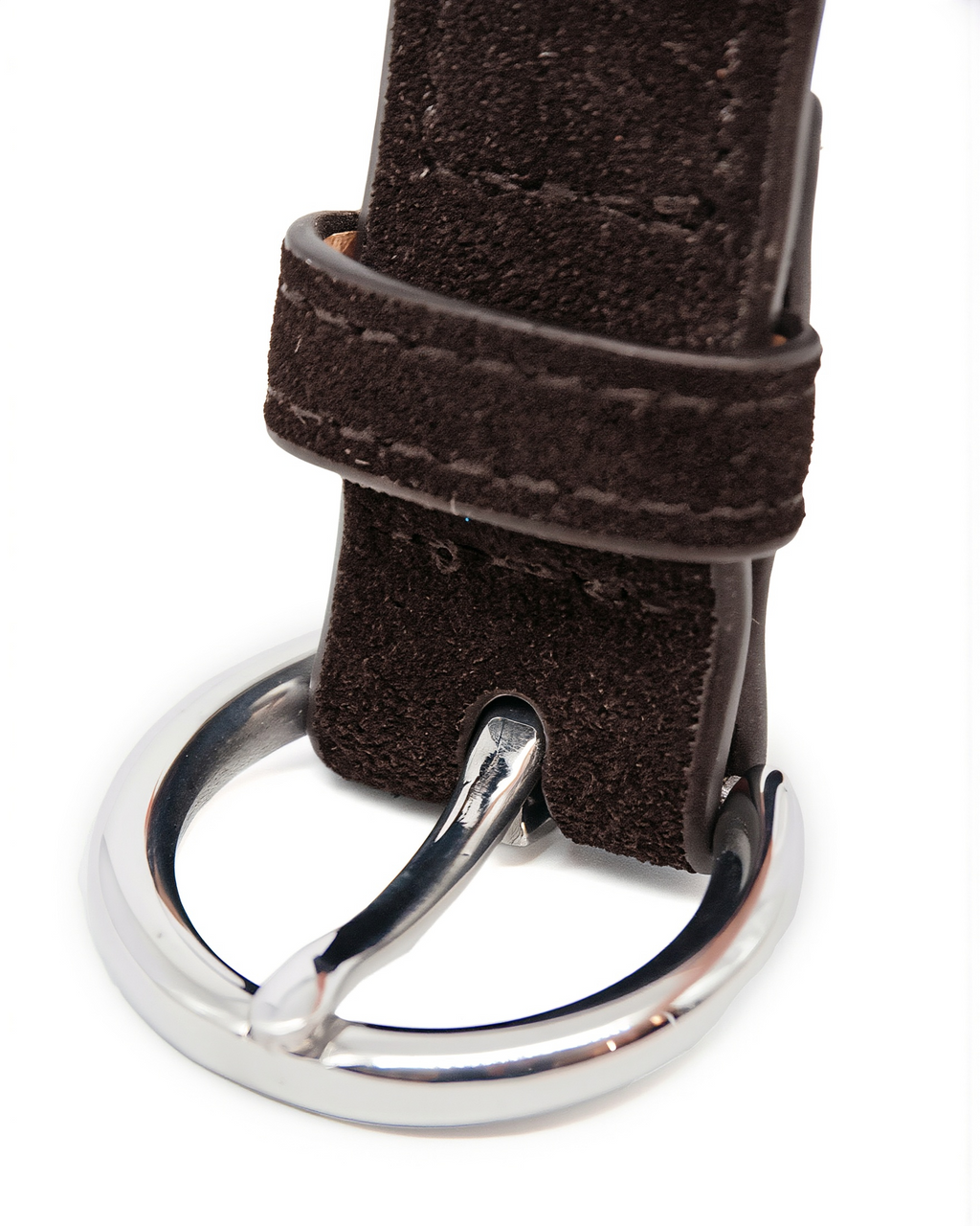 O-Ring Suede Belt (Dark Brown)