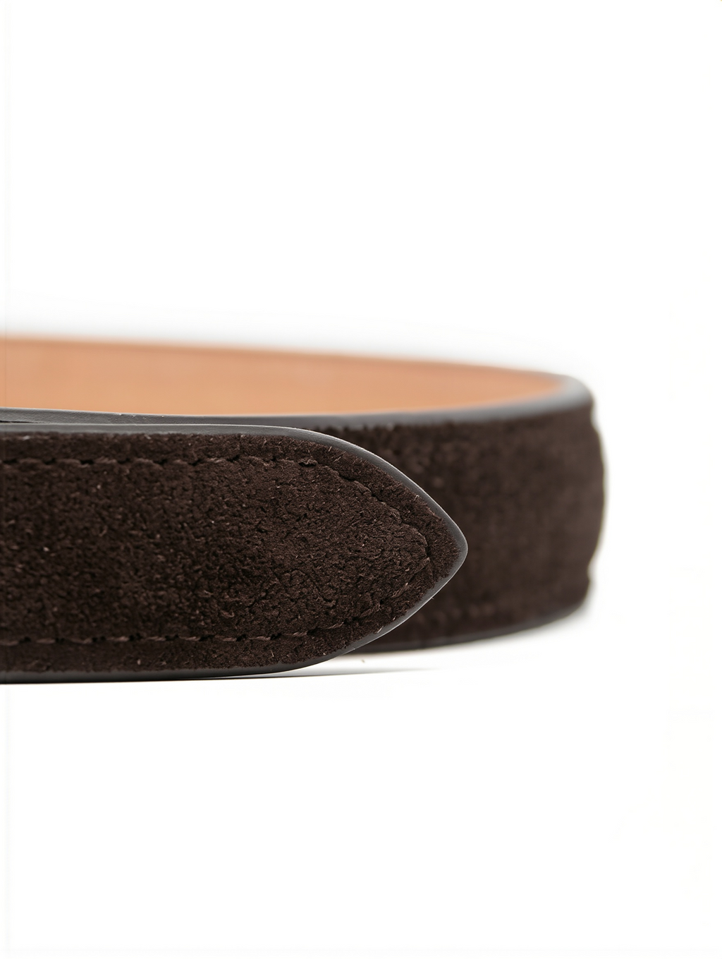 Horseshoe Suede Belt (Dark Brown)