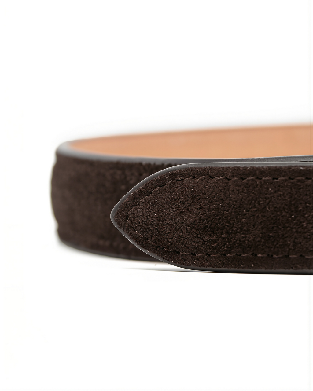 O-Ring Suede Belt (Dark Brown)