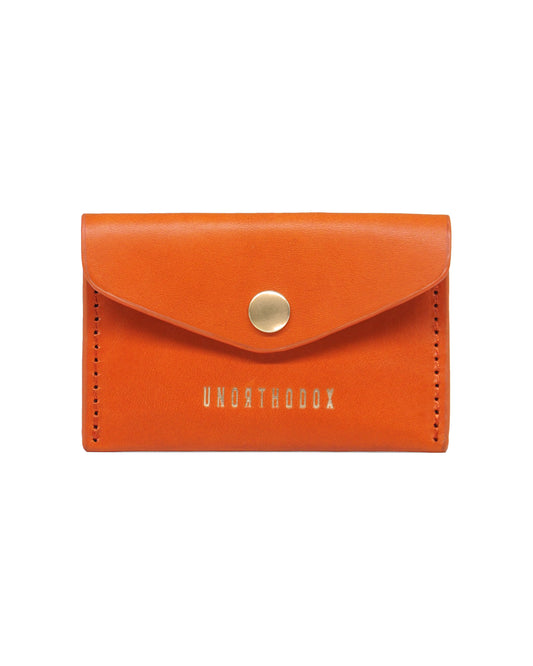 Envelope Leather Card Holder (Orange Lamma Belly)
