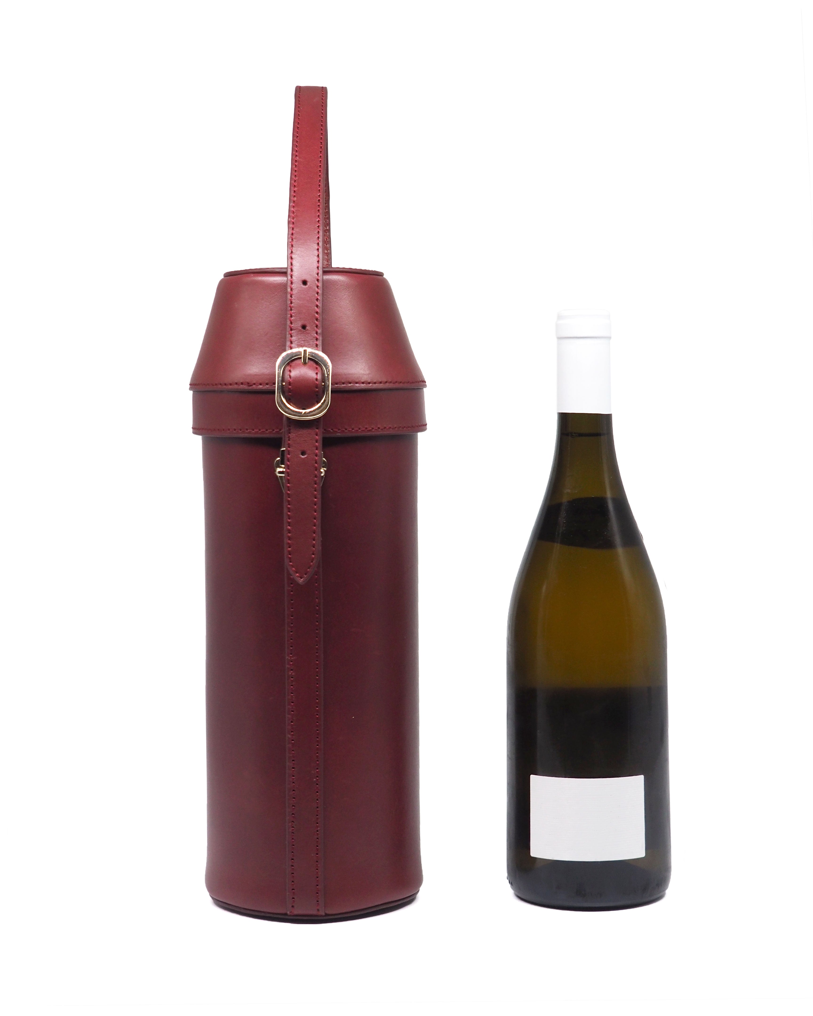 Leather wine bottle carrier sale