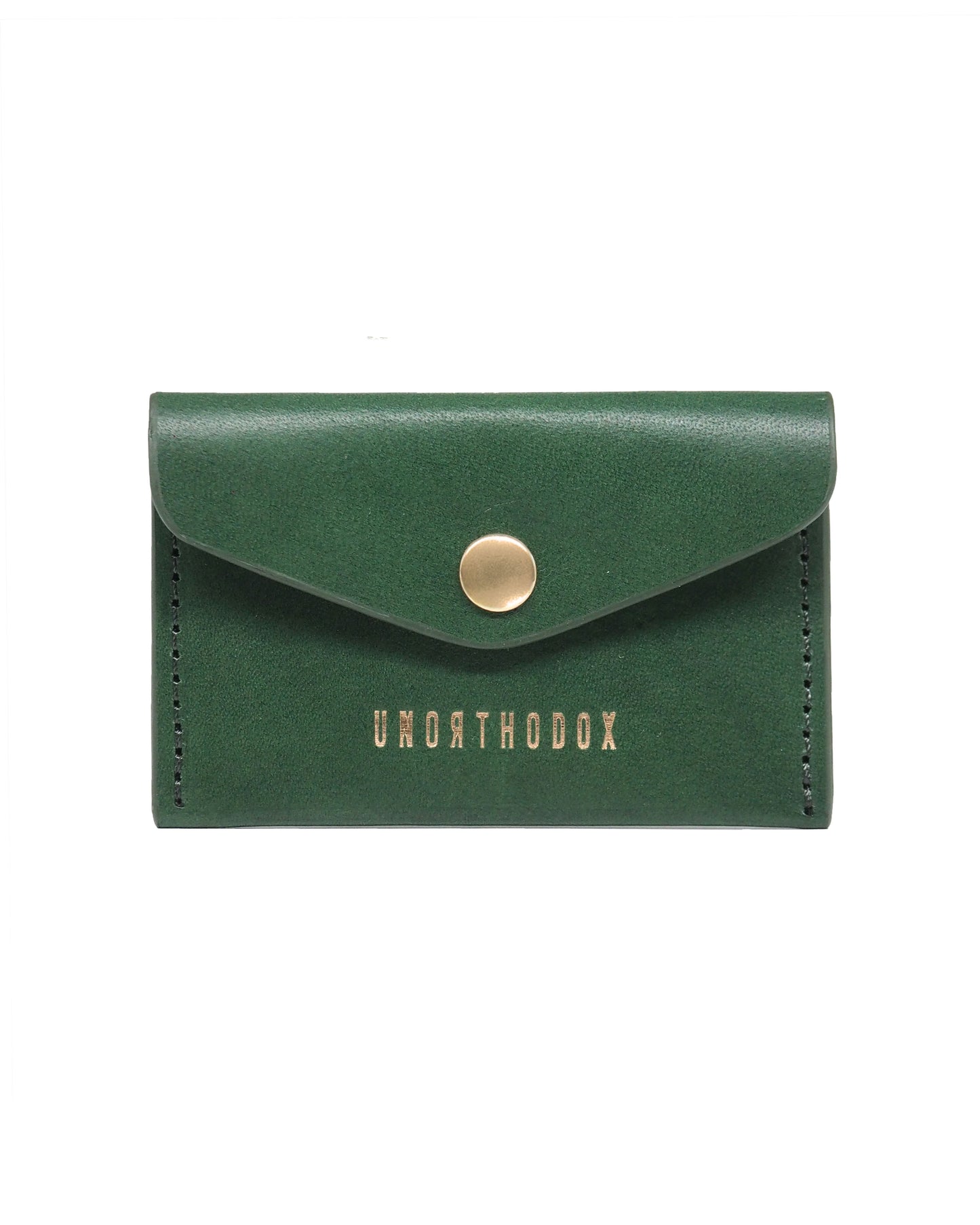 Envelope Leather Card Holder (Emerald Green Lamma Belly)
