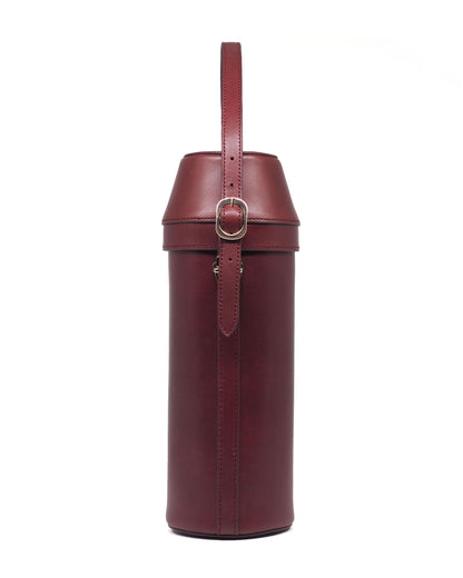 Leather Wine Carrier (Burgundy Lamma Belly)