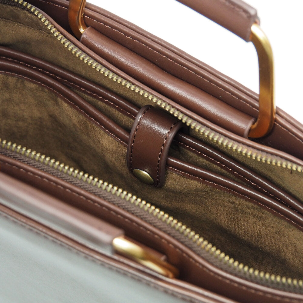 Brass Handle Leather Briefcase