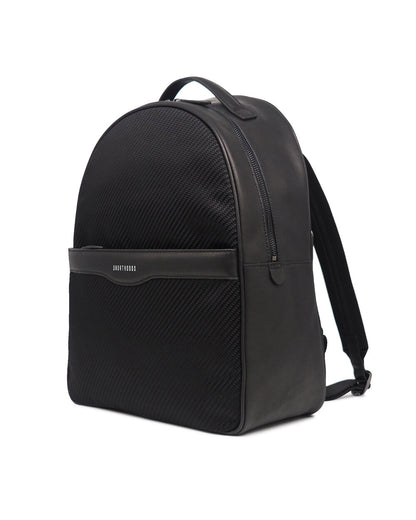 Diagonal Nylon Leather-Trimmed Shell Backpack
