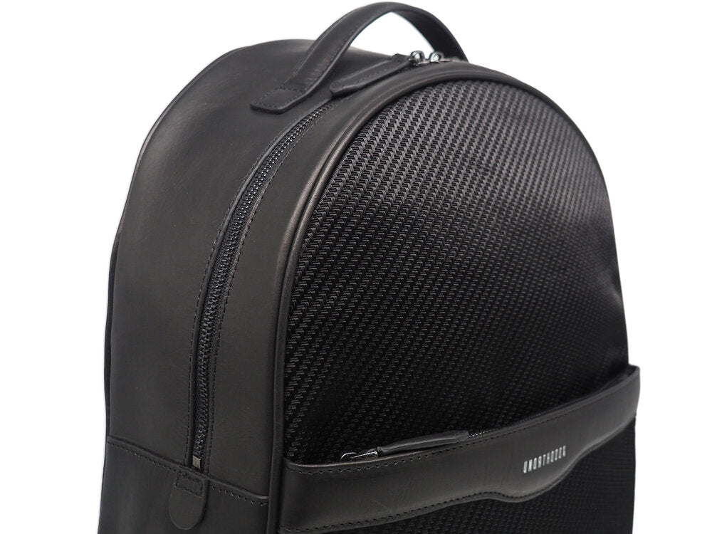 Diagonal Nylon Leather-Trimmed Shell Backpack