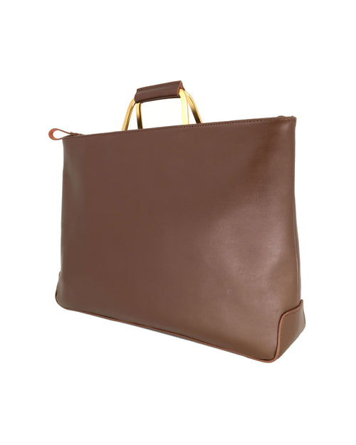 黃銅手柄皮革公文包