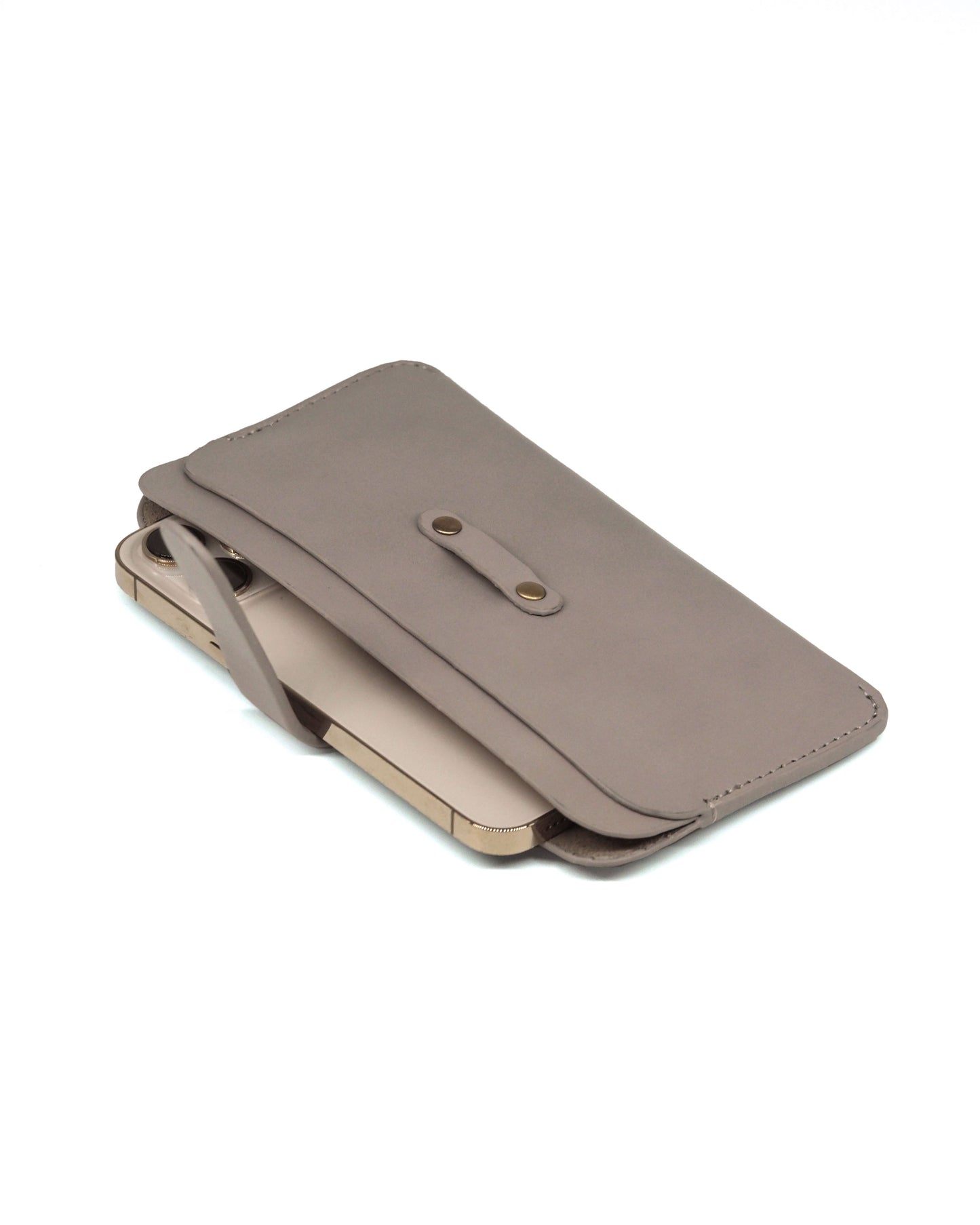 Leather Phone Sleeve (Stone Grey)