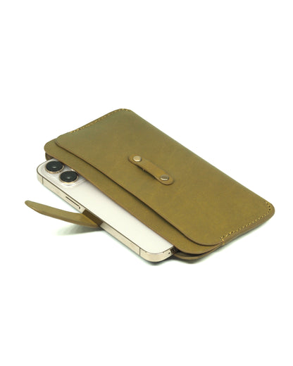 Leather Phone Sleeve (Olive)
