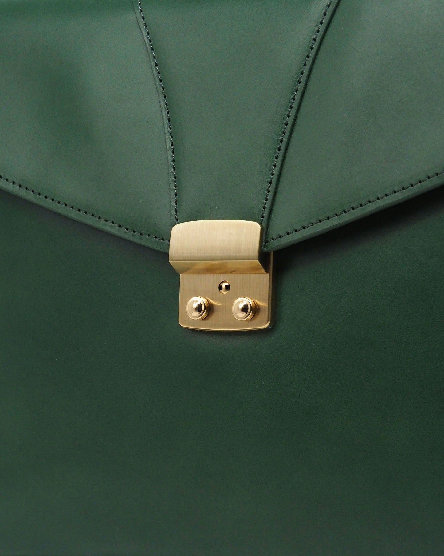 Brass Lock Leather Portfolio (Emerald Green)
