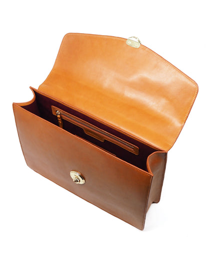 Gentry Lock Briefcase (Tan Bell Belly)