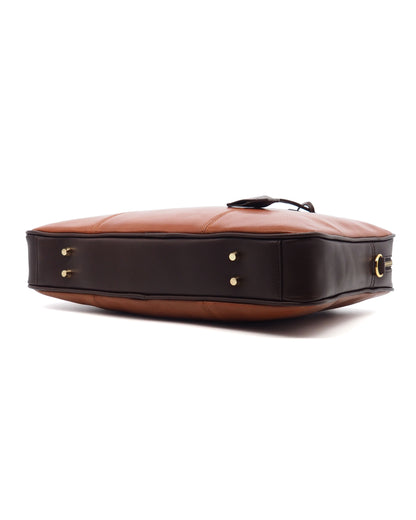 Capra Leather Computer Briefcase (Marrone)